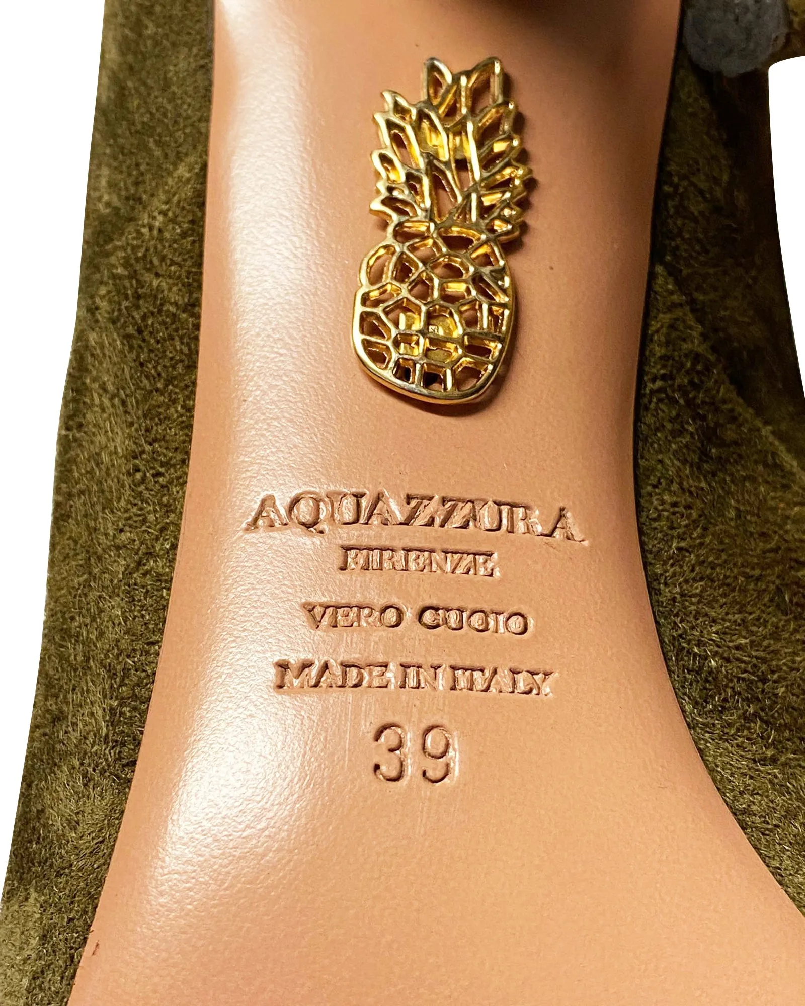Aquazzura x Olivia Palermo Stiletto Boots in Green Suede