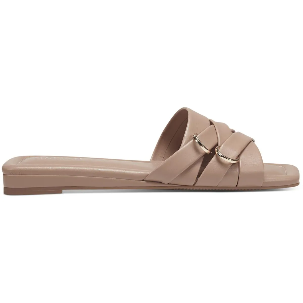 IVY Womens Faux Leather Open Toe Flatform Sandals