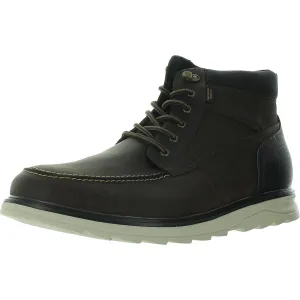 Mens Solid Leather Combat & Lace-Up Boots