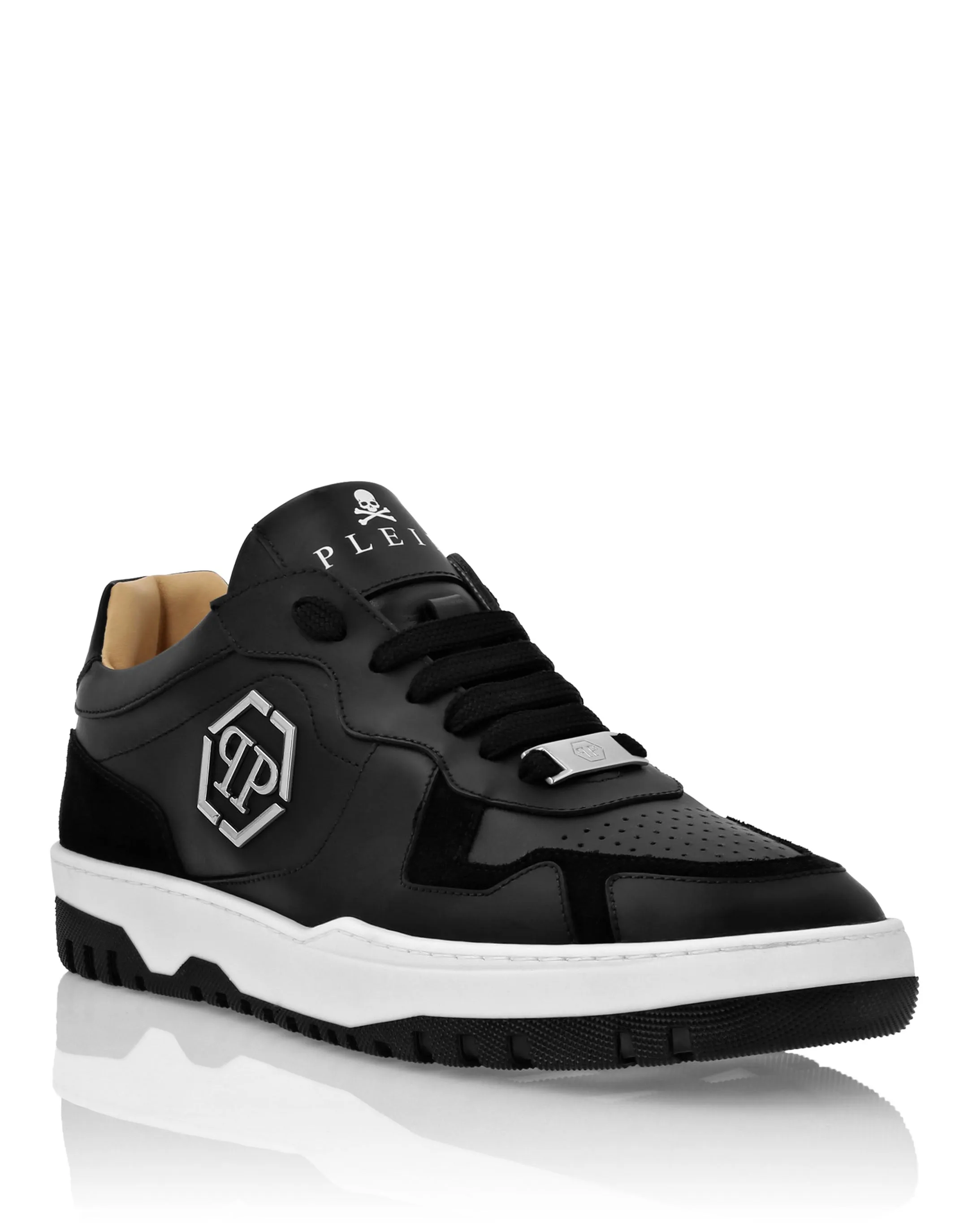 Mix Leather Lo-Top Sneakers