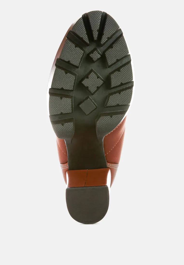 scotch high heel quilted satin biker boots