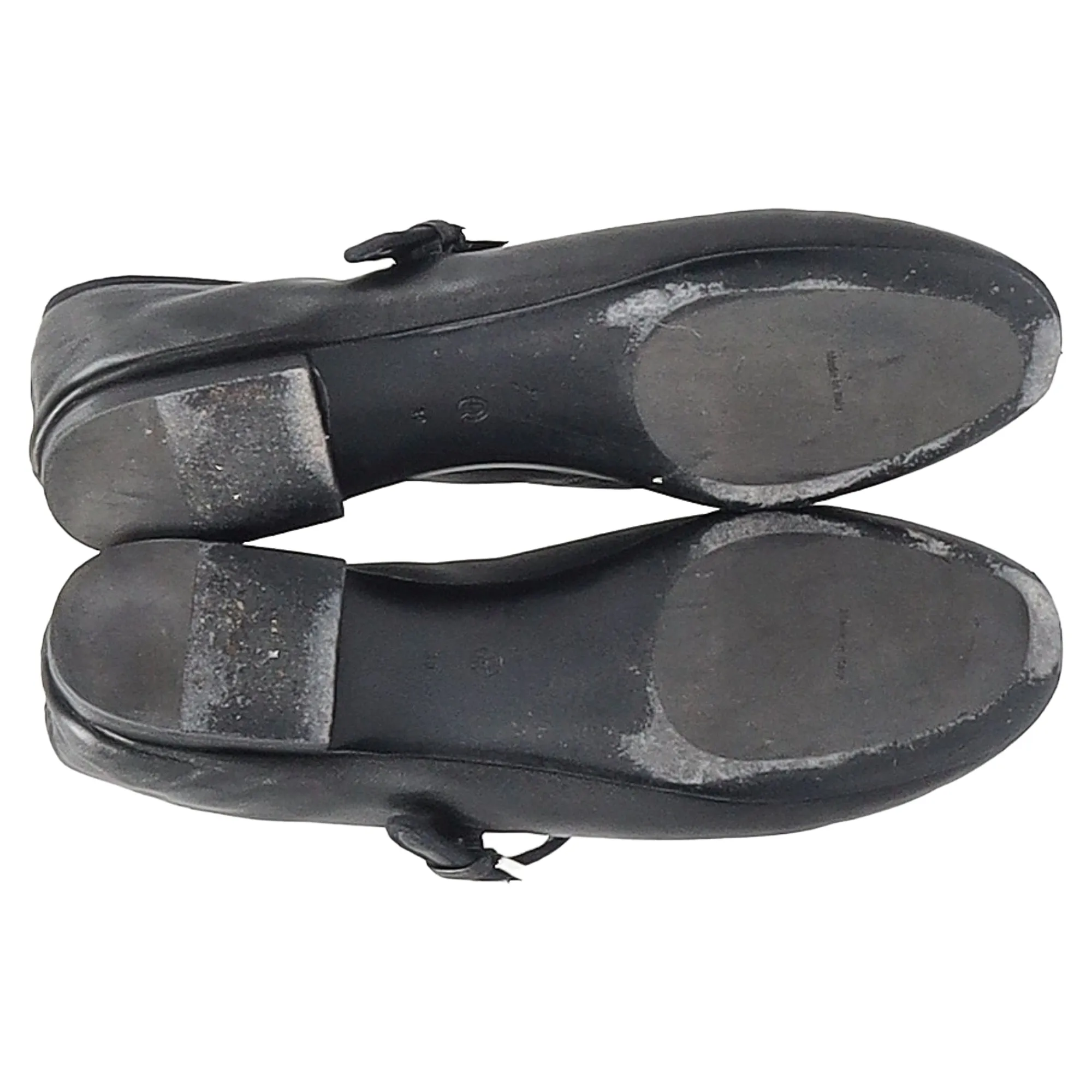 The Row Boheme Mary Jane Ballet Flats in Black Lambskin Leather