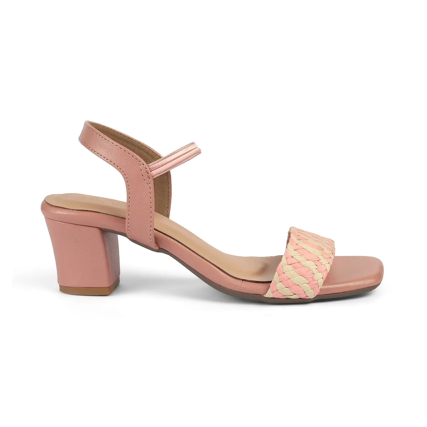 Tresmode Cescross Pink Women's Dress Block Heel Sandals