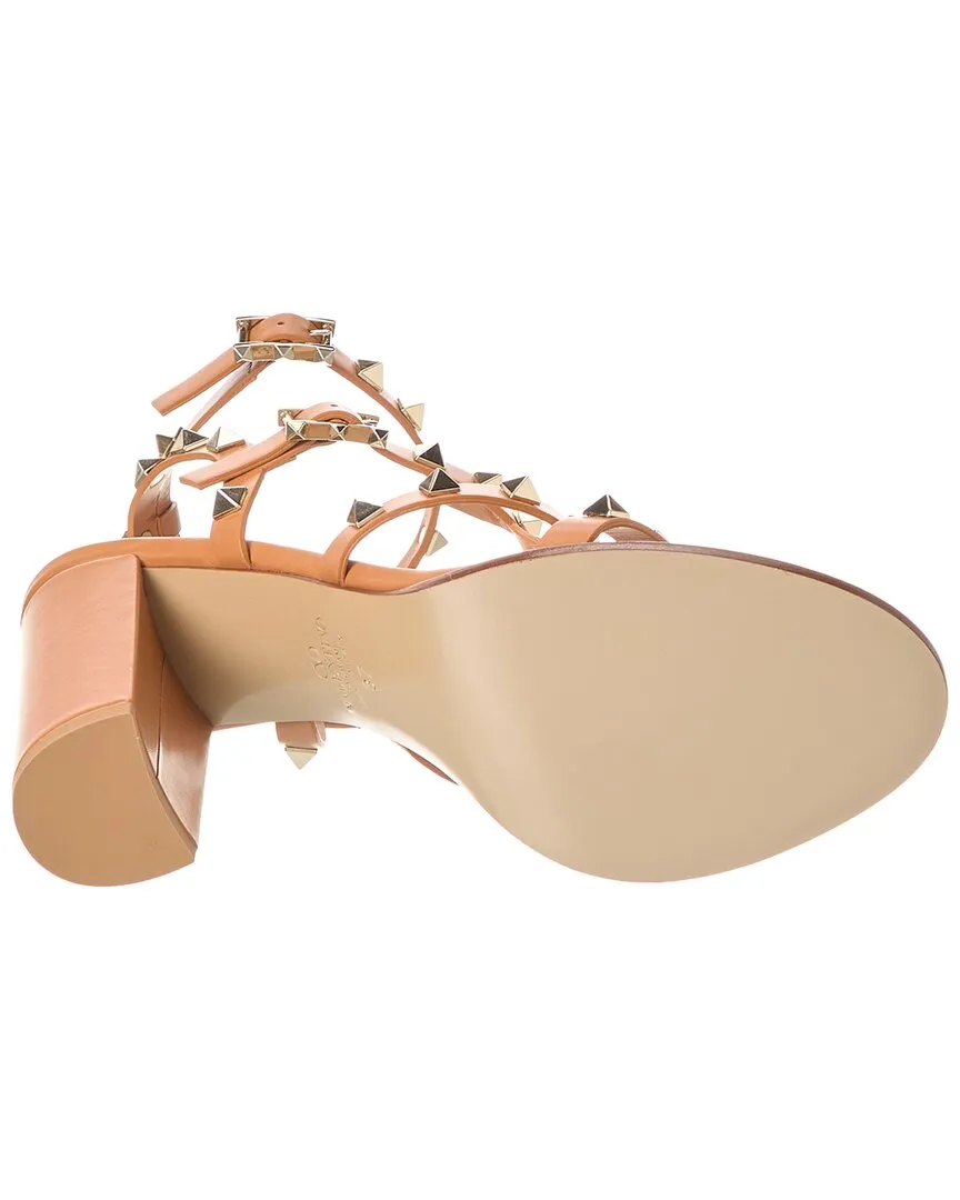 Valentino Rockstud Caged 90 Leather Ankle Strap Sandal