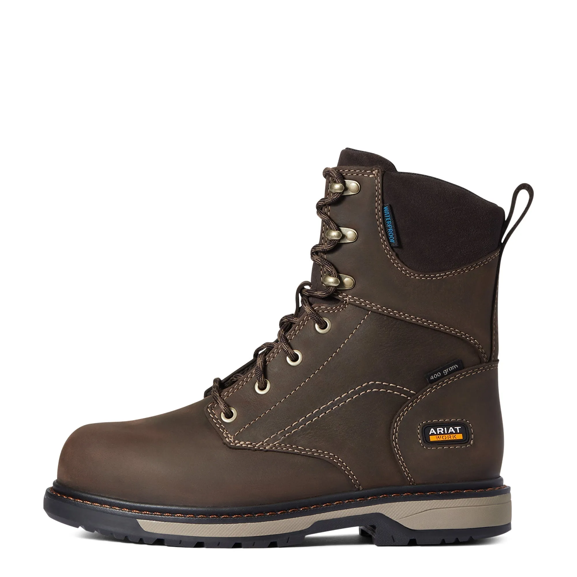 WMS Riveter 8" CSA Glacier Grip Waterproof 400g Composite Toe Work Boot Brown