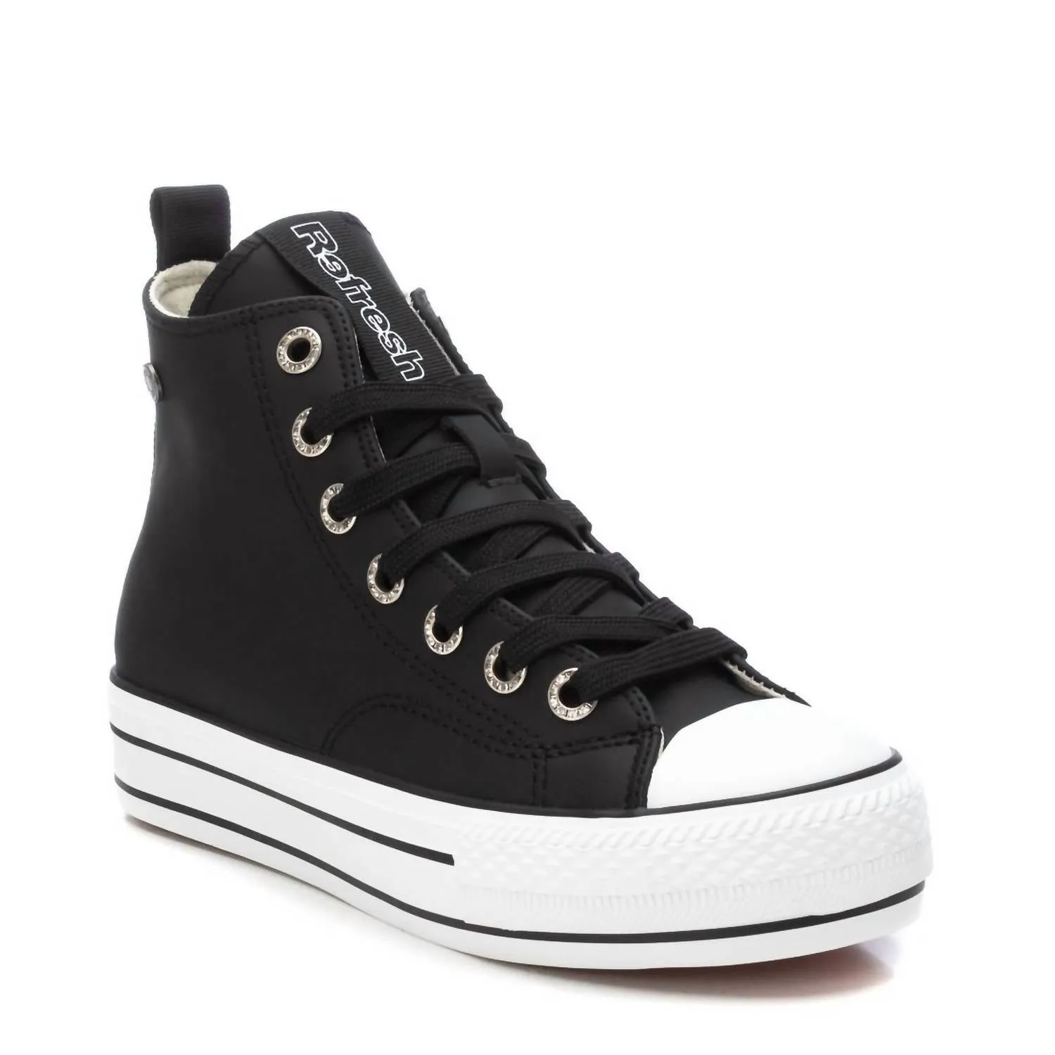 Women's Casual High Top Sneakers In Black
