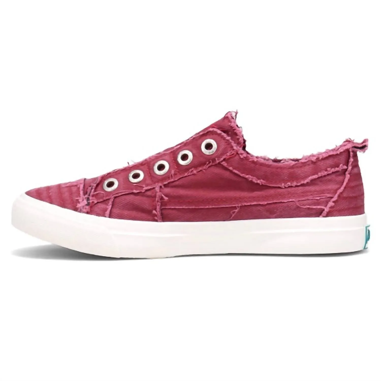 Women's Distressed Laceless Sneakers In Clay Red