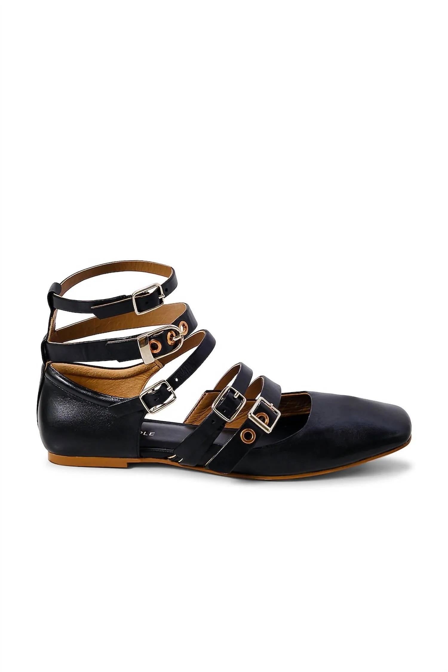 Women's Hart Buckle Ballet Flat Shoe In Black